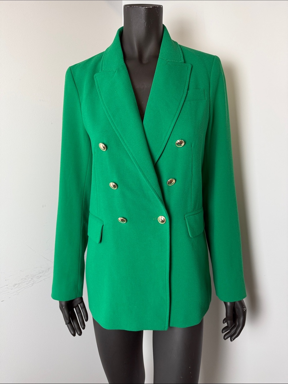 454. Rachel Zoe Bright Green Double Breasted Blazer Size M